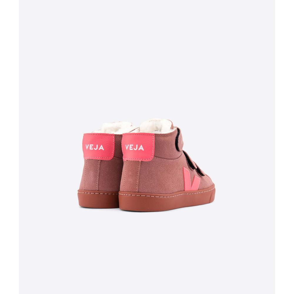 Kids' Veja ESPLAR MID FURED SUEDE High Tops Red | ZA 699HAP